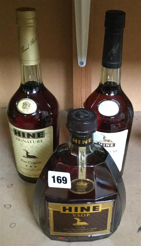 3 bottles fine Cognac